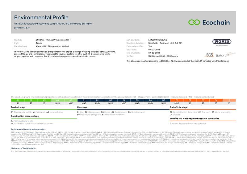 Wavin - UK - Chippenham - Verified-3032496 - OsmaS PP Extension WT 4-2020-environmental-profile 2023-04-24 1156