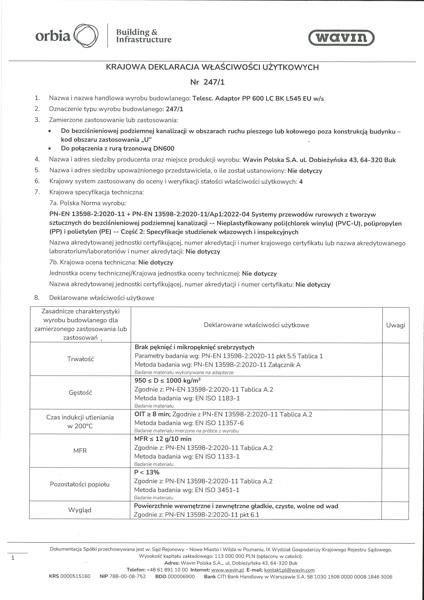 KDWU 247/1 Teleskopowy adapter PP600 LC