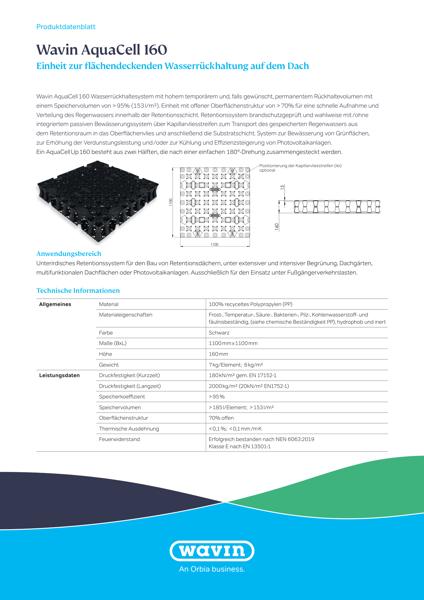 Produktdatenblatt Wavin AquaCell 160