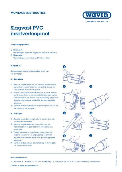 Montage-instructie slagvast PVC inzetverloopmof type GLW
