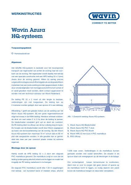 Werkinstructie Wavin Azura HQ systeem