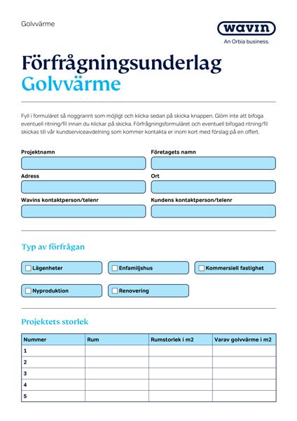 Golvvärme formulär - förfrågningsunderlag 2024_F_NR-57691_no