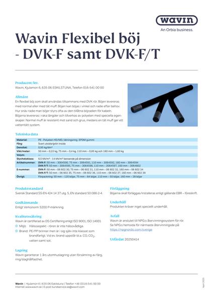 Wavin Kabelrör Flexböj DVK-F DVK-F-T