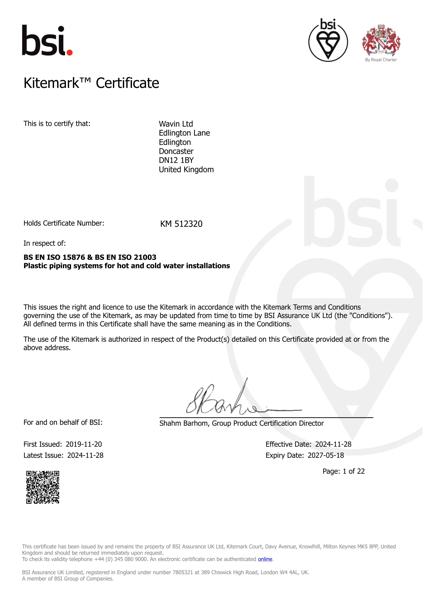 BSI BS EN ISO 15876 & BS EN ISO 21003
