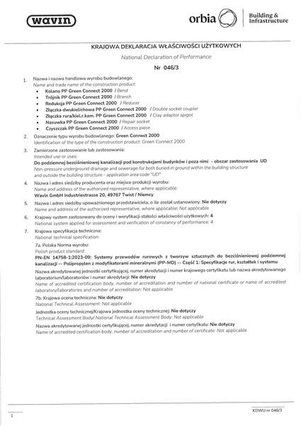 KDWU 046/3 Kształtki PP Green Connect 2000