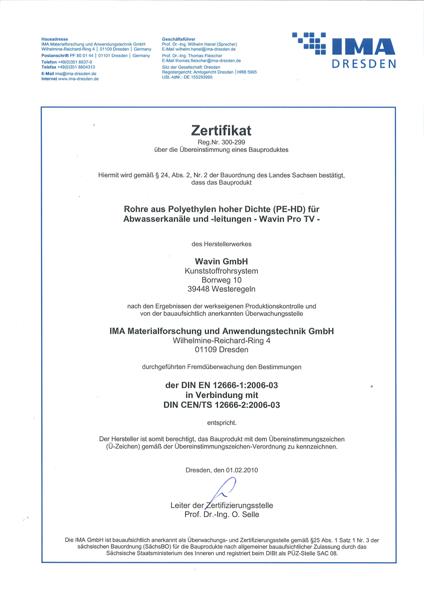 PE Abwasserrohre nach DIN EN 12666-1 mit heller Innenschicht -WE_ IMA