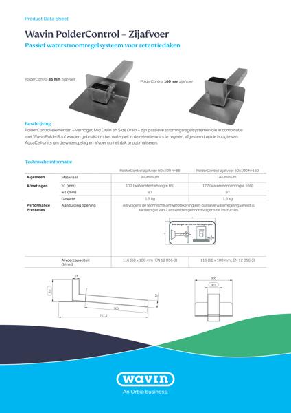 Product data sheet Wavin Polder Control Side drain