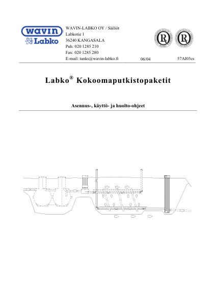 Asennus-, käyttö- ja huolto-ohje - Labko Kokoomaputkistopaketit