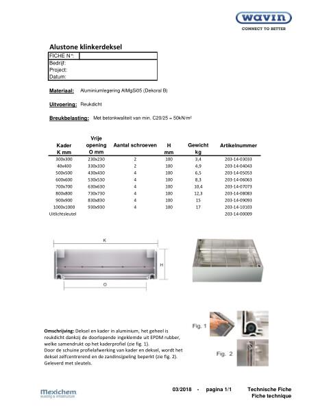 Alustone klinkerdeksel / Couvercle à paver A=15kN