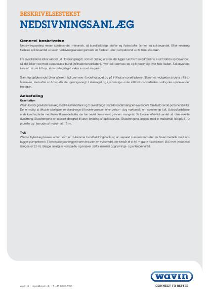 Beskrivelsestekst - Nedsivningsanlæg