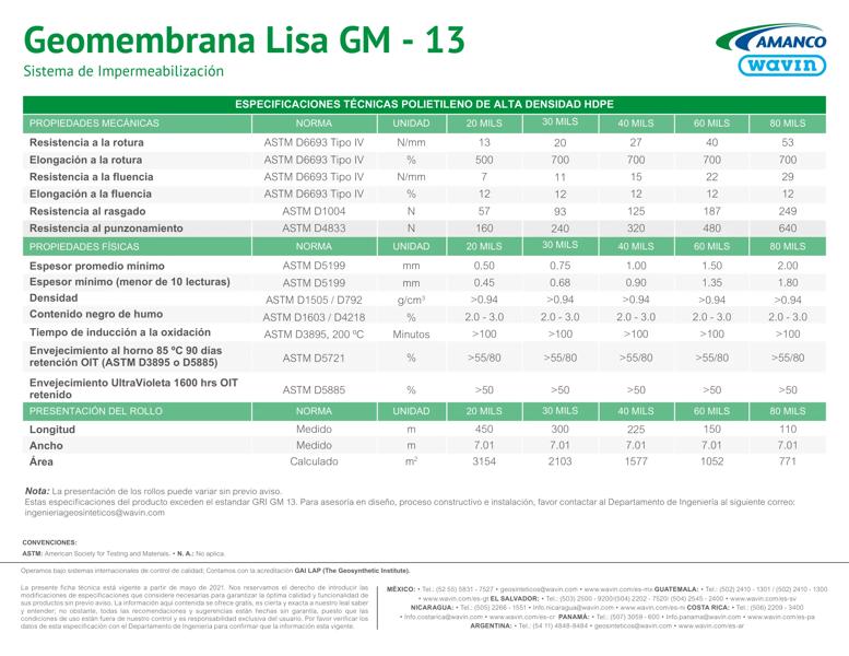 Geomembrana Lisa GM13