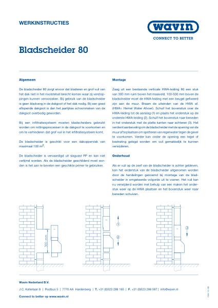 Montage-instructie Wavin bladscheider