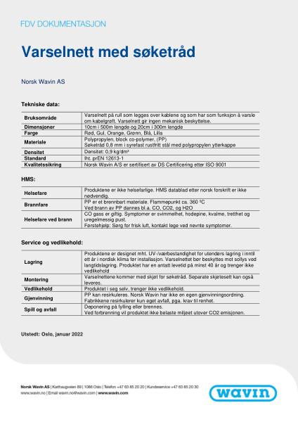 FDV Wavin varselnett M/søketråd