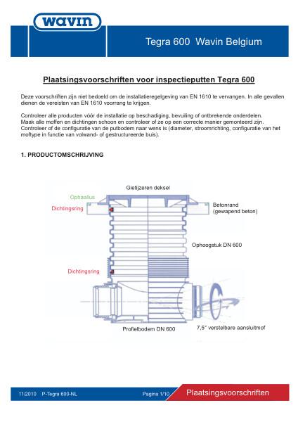 Plaatsingsvoorschrift Tegra 600