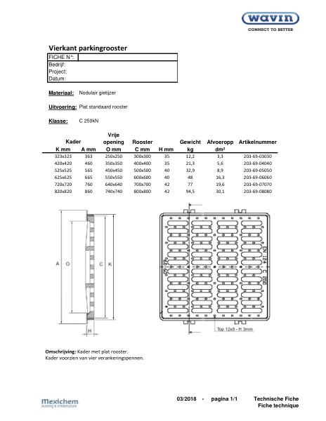 Parkingrooster / Grille de parking C=250kN