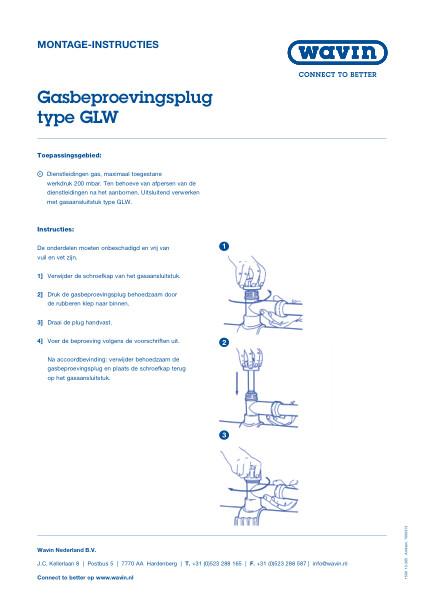 Montage-instructie gasbeproevingsplug type GLW