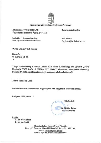 Ivóvíz engedély Ekoplastik