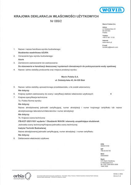 KDWU 089/2, Studzienka osadnikowa Azura