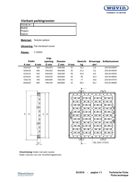 Parkingrooster / Grille de parking C=250kN