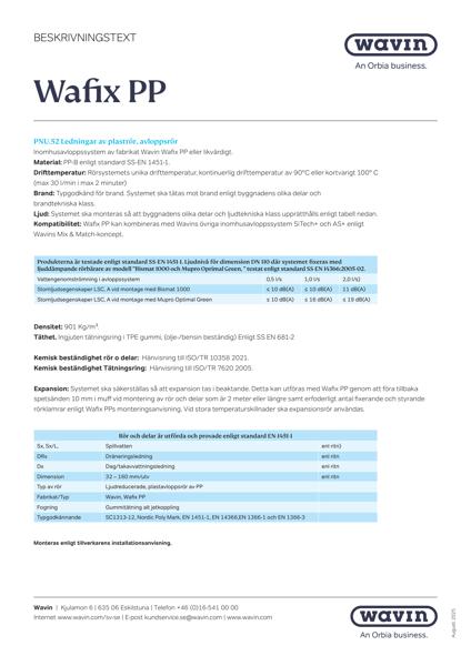 Beskrivningstext Wafix PP