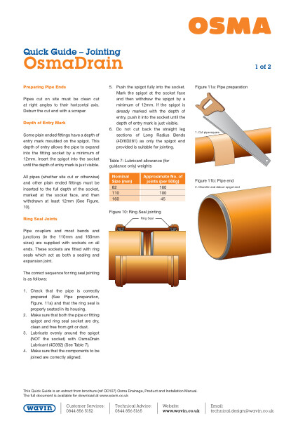 Quick Guide - Jointing - OsmaDrain