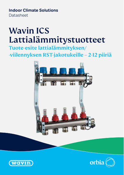 Wavin ICS Lattialämmitystuotteet Tuote-esite lattialämmityksen/ -viilennyksen RST-jakotukeille – 2-12 piiriä - Datasheet