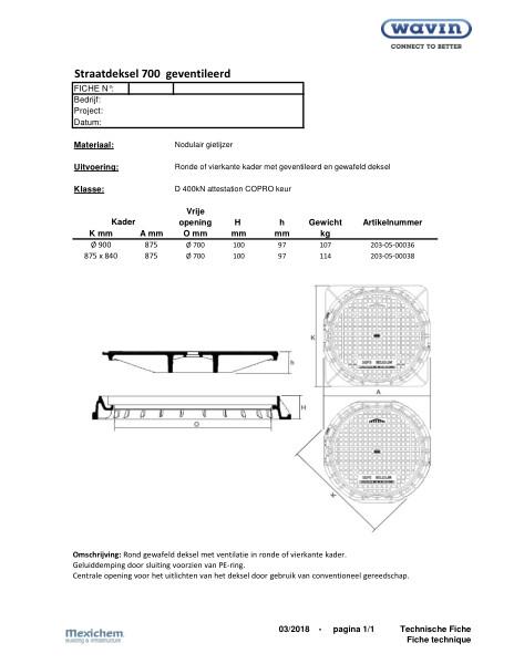Straatdeksel gewafeld geventileerd / Couvercle de chaussée gaufré ventilé