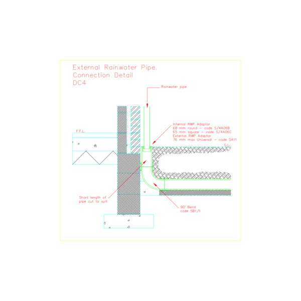 CAD - DC4 External rainwater pipe 100mm