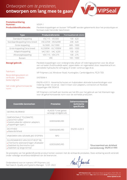 DOP NL - VDOP-1 - Flexibele koppelingen en bussen VIPSeal®