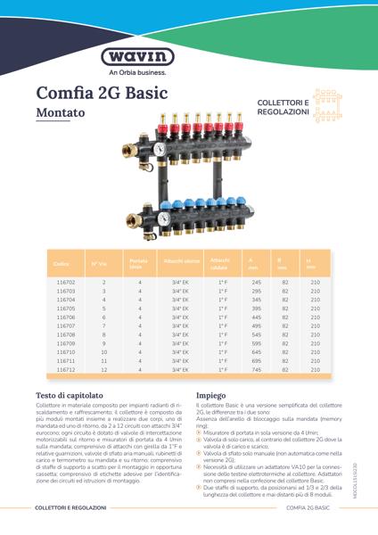 Scheda tecnica Comfia 2G Basic