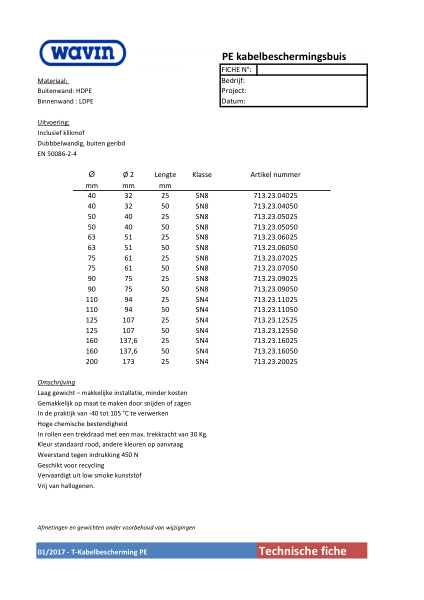 Kabelbescherming PE 