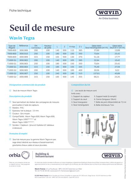 Fiche technique Seuil de mesure