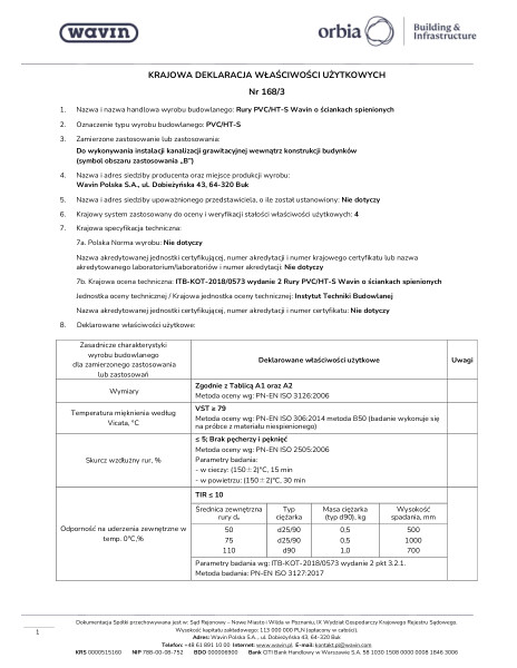 KDWU 168/3_Rury PVC/HT-S Kanalizacja wewnętrzna 50,75,110