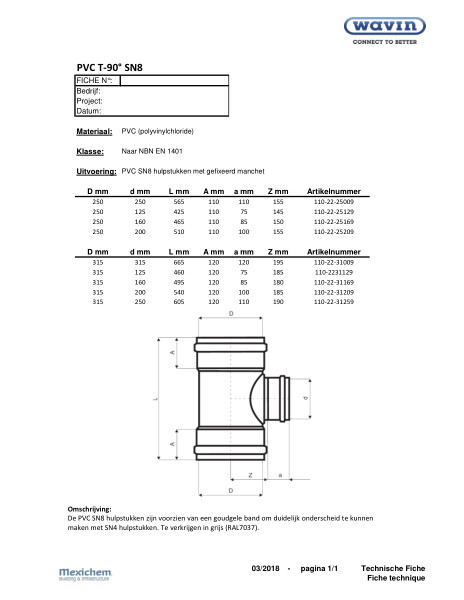 PVC T90° SN8 