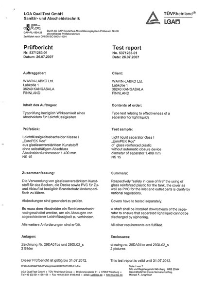 Testitulos - EuroPEK Roo NS15 Test report ENG