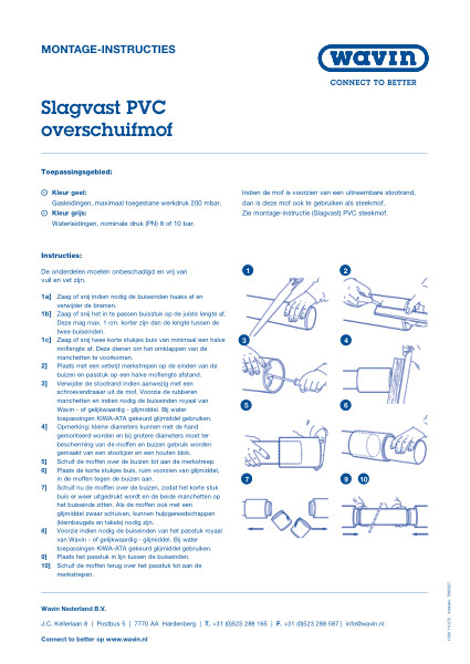 Montage-instructie slagvast PVC overschuifmof