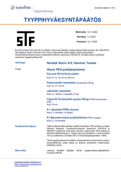 EUFI29-19004117-TH Wavin PEX-putkijärjestelmä