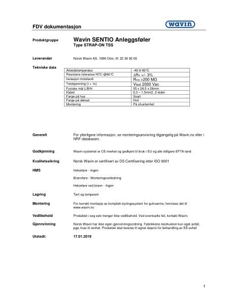 Wavin FDV Sentio anleggsføler