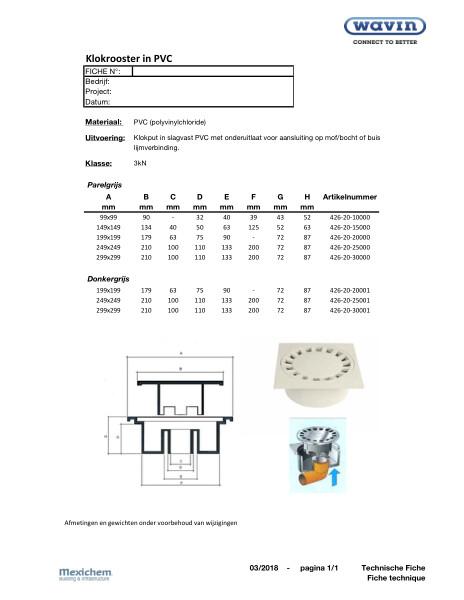 Klokrooster PVC / Siphon de cour en PVC