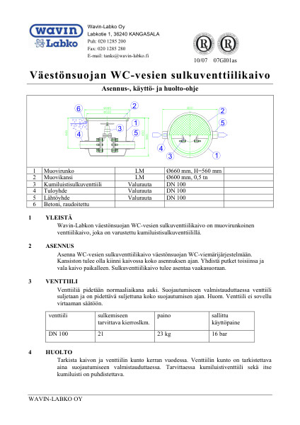 Ohje - WC-Venttiilikaivo-ohje