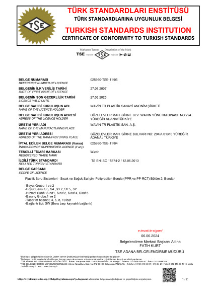 PPR PPRCT Boru TS EN ISO 15874-2 (2025) 