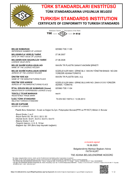 PPR PPRCT Boru TS EN ISO 15874-2