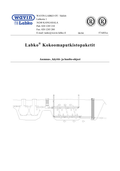 Asennus-, käyttö- ja huolto-ohje - Labko Kokoomaputkistopaketit