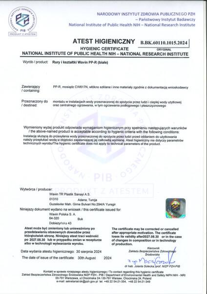 atest PZH 60110.1015.2024 Wavin PPR