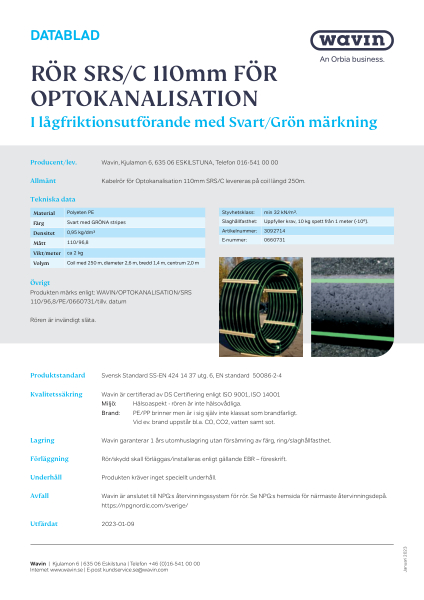 Wavin_Kabelrör_SRS_C_110_SVGR_OPTO_SE_20230109 