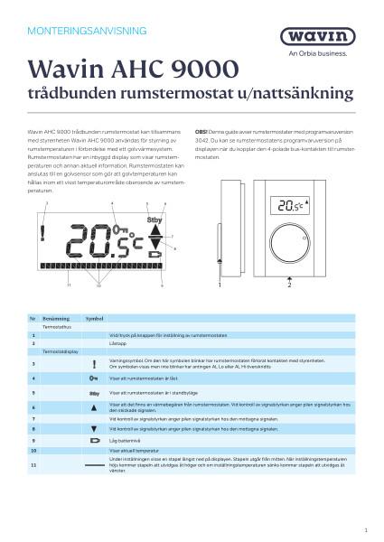 Wavin AHC 9000 trådbunden rumstermostat