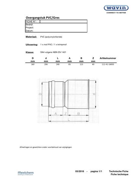 PVC overgangstuk PVC Gietijzer - Raccord PVC Fonte