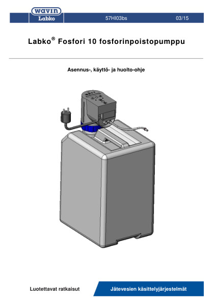Asennus-, käyttö- ja huolto-ohje - Labko Fosfori 10 fosforinpoistopumppu