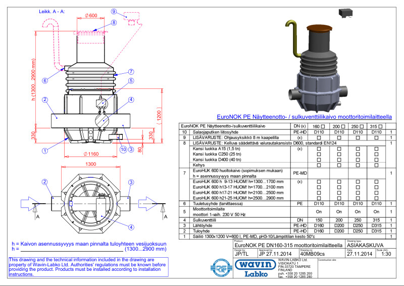 Tuotekuva - EuroNOK PE DN160-315 motor-driven PDF