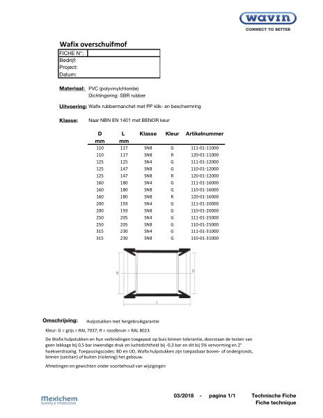 PVC overschuifmof - Manchon coulissant